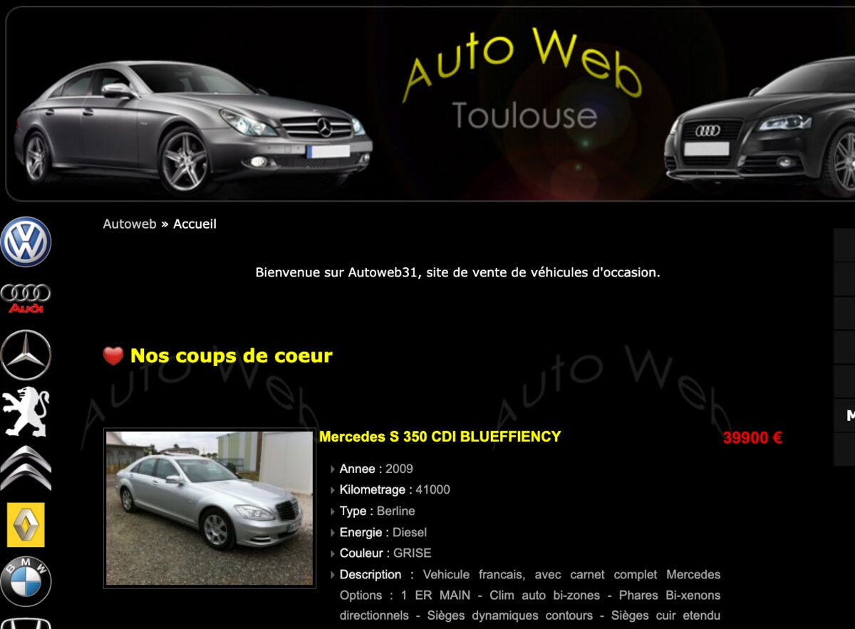 Page d’accueil de AutoWeb31