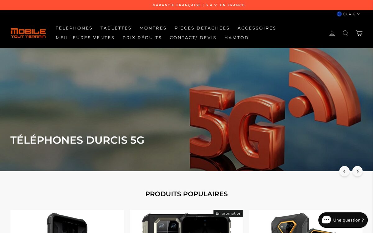Page d’accueil de Mobile Tout Terrain